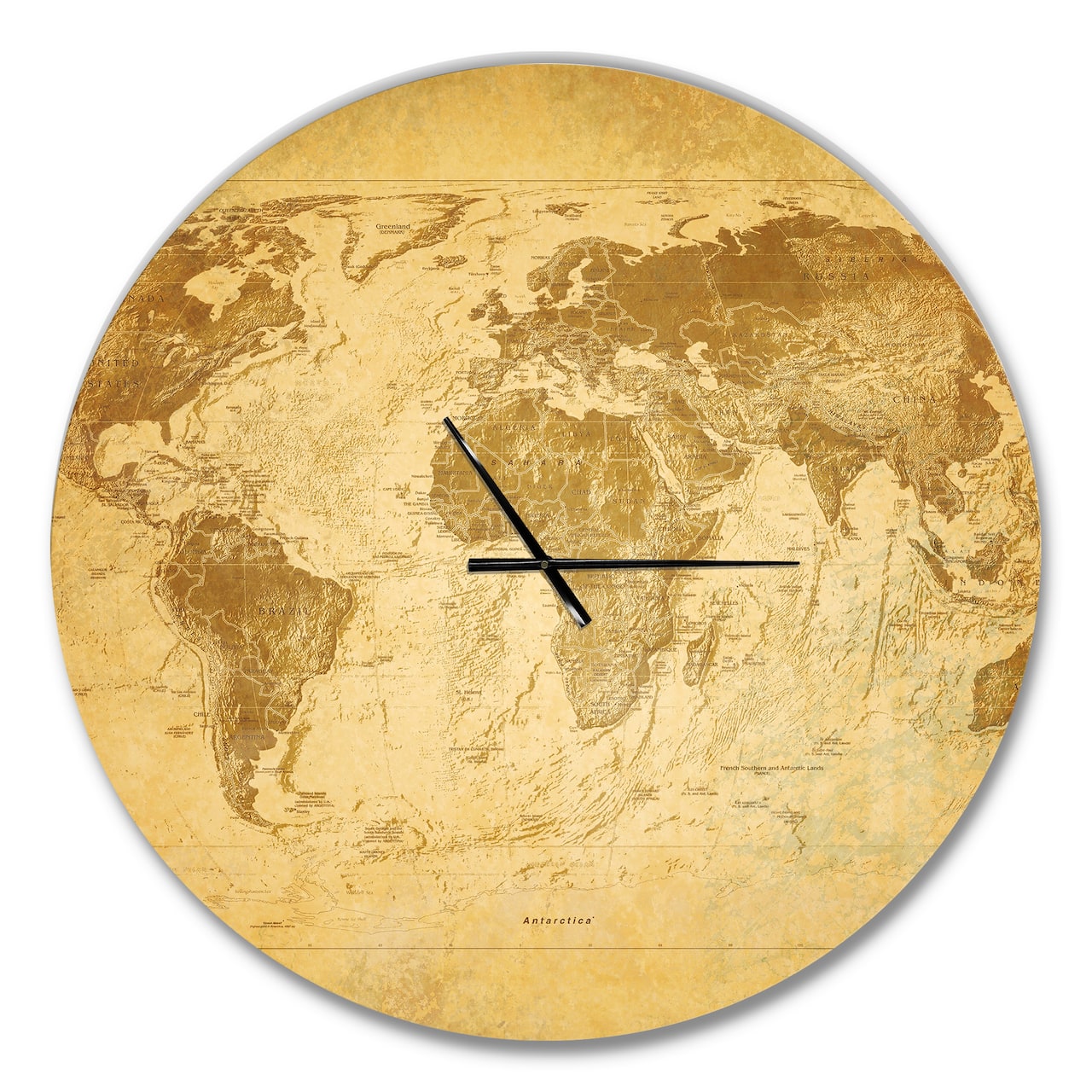Designart Vintage Classic Map Wall Clock